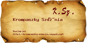 Krompaszky Szénia névjegykártya